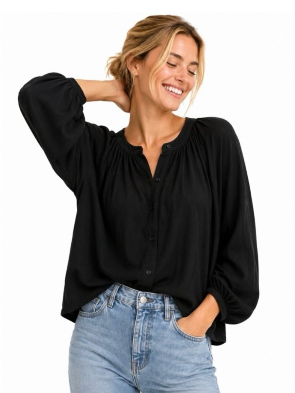 Jenni Kayne Willow long-sleeve blouse EUC